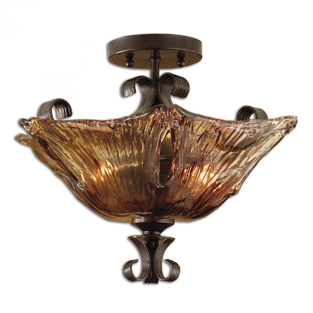 Uttermost Vetraio 2 Light Glass Semi Flushmount